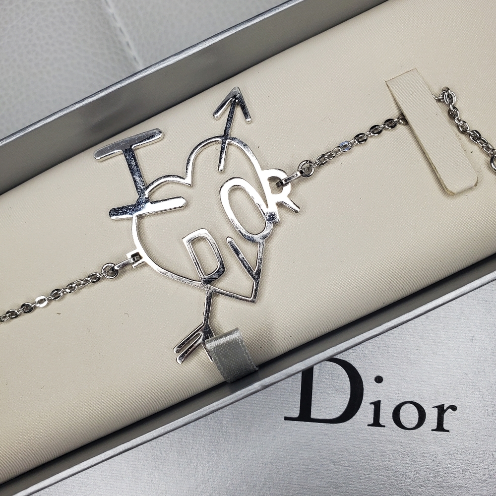 Dior 'I Love Dior' Silver Heart Bracelet